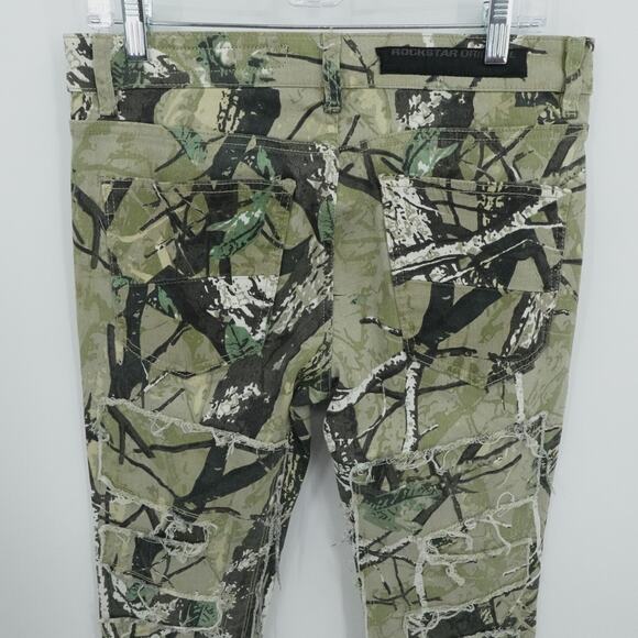 Rockstar Original Jeans Men 30x34 Brown Shake Tree Camo Stacked Flare Streetwear - Picture 5 of 13
